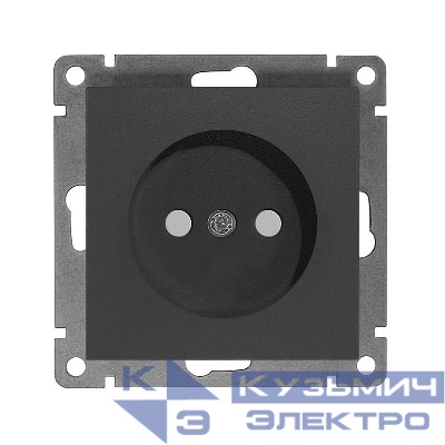 Розетка 1-м СП Афина 16А IP20 без заземл. защ. шторки механизм графит Universal A0047-Gr