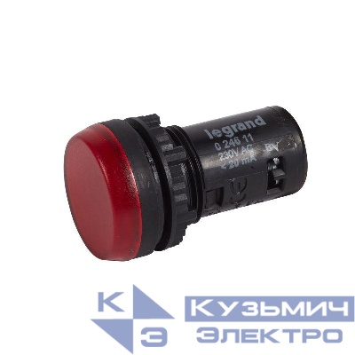 Лампа сигнальная монобл. 230В красн. Osmoz Leg 024611