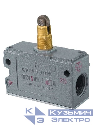 Микропереключатель МП 1203 УХЛ3 исп.01 IP40 толкатель с продольным расположением ролика комбинир. винт Электротехник ET008091