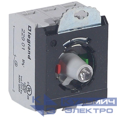 Блок контактов 3п 12-24В +НО+Н3 адаптер с инд. под винт красн. Osmoz Leg 023004