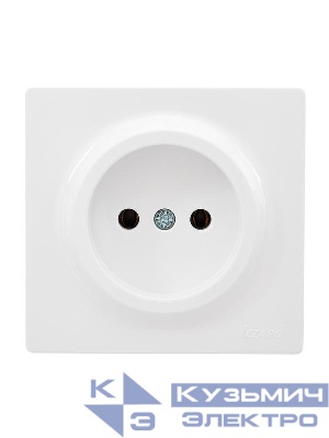 Розетка 1-м ОП LETO без заземл. ПБТ бел. LEZARD 752-0200-121B