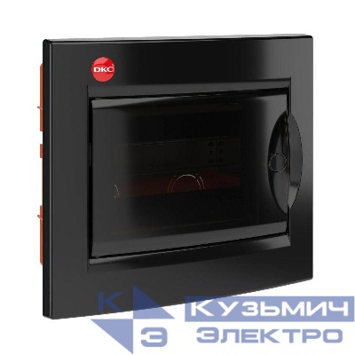 Щиток встраиваемый 8мод. IP41 с дверцей с клеммн. блоком 63А черн. DKC RB08B4TBD