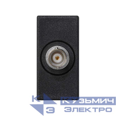 Плата с разъемом BNC "мама" пайка 22.5х45мм графит Simon Connect K102D-14