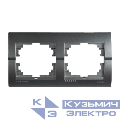 Рамка 2-м Deriy горизонт. серебр. метал. LEZARD 702-2800-147