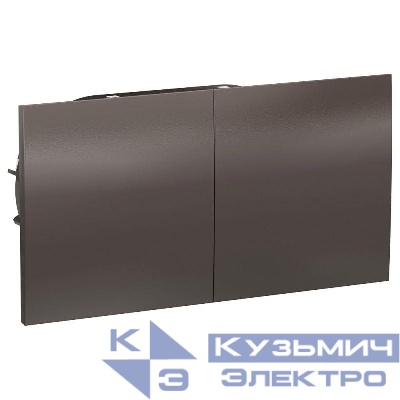 Розетка 2-м СП AtlasDesign 16А IP20 с заземл. защ. шторки со сдвижн. крышкой в сборе мокко SE ATN000628