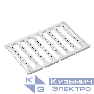 Маркировка для клемм ширина 8мм узкая для клемм Push-in бел. от 8 до 14 горизонтальная ориентация 1шт = карта из 56 маркеров (уп.10шт) DKC NUPUTUK-8F-8-14H
