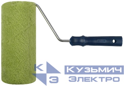 Валик полиакриловый нитяной профи бюгель 8мм диам. 70/106мм ворс 18мм 230мм зел. FIT 02208