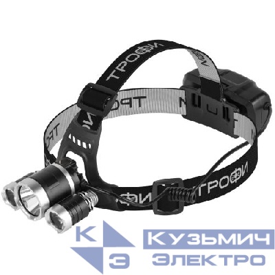 Фонарь светодиодный налобный GA-106 аккумуляторный 4 режима трехламповый High Power Headla Трофи Б0069573