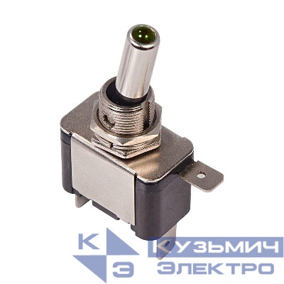 Тумблер 12В 20А (3с) ON-OFF 1п с зел. LED подсветкой (ASW-07D) Rexant 36-4333