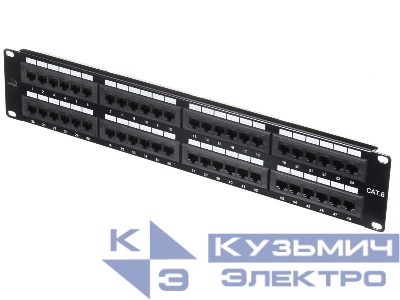Патч-панель UTP, 19", 48 портов RJ45, cat.6, 2U, Dual Type, NETKO Expert CKC