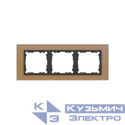 Рамка 3-м Simon82 Nature медь/графит стекло Simon 82837-34