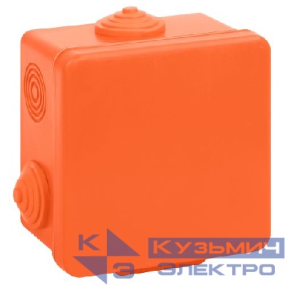 Коробка распаячная огнестойкая 80х80х50мм IP54 с гермовводами 7 вх. оранж. KOR-80-80-50-7g-OR-FR Эра Б0068902