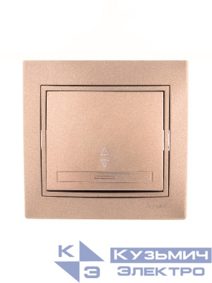 Переключатель проходной 1-кл. СП Mira 10А со вставкой свет. корич. перламутр. LEZARD 701-3131-105