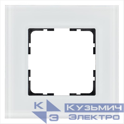 Рамка 1-м G-Glass стекло бел. White Glass Jasmart G1001GW