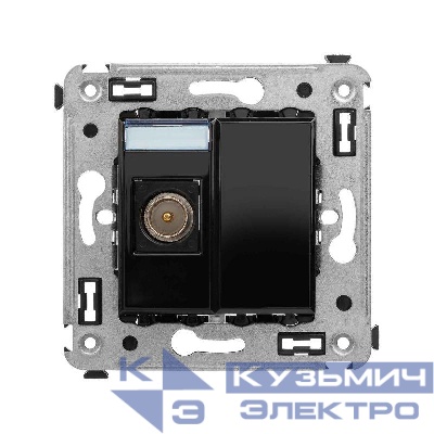 Розетка телевизионная одиночная TV СП Avanti "Черный квадрат" DKC 4402503