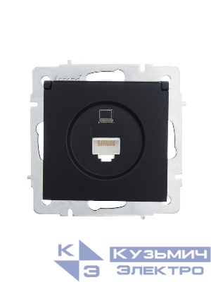 Розетка компьютерная 1-м СП Vesna механизм черн. бархат LEZARD 742-4288-139