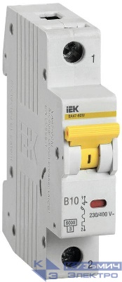 Выключатель автоматический модульный 1п B 10А 6кА ВА47-60M KARAT IEK MVA31-1-010-B