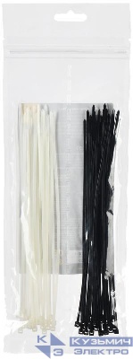 Набор хомутов 2.5х200 (25б. 25ч) (уп.50шт) IEK UNH35-N03-050