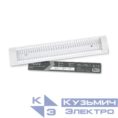 Светильник под светодиодную лампу SPO-405R 2xLED-Т8-600 с решеткой G13 600мм IP40 NEOX 4690612061184