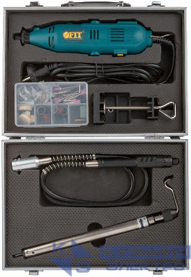 Машина гравировальная 135Вт 10000-32000об/мин 2.4/3.2мм набор насадок FIT 80592