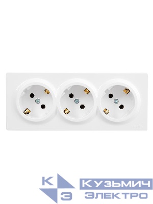 Розетка 3-м ОП LETO с заземл. закрытый корпус ПБТ бел. LEZARD 752-0200-127BUP