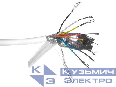 Кабель сигнальный, экранированный 8*0.22мм2 (7*0.2мм) 100м, алюминий, пластиковая катушка, белый NETKO Optima