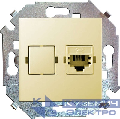 Розетка телефонная СП Simon 15 RJ11 винтов. зажимы механизм сл. кость Simon 1591480-031