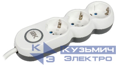 Удлинитель 3х3м с заземл. 16А IP20 Uno У03В 2P+PE 250В 3х1.5 IEK WYP53-16-03-03-ZK