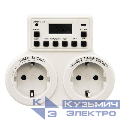 Розетка с таймером (недельная) 3500Вт/16А 230В TM25 FERON 23236