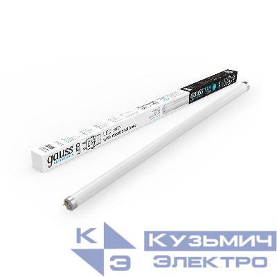 Лампа светодиодная Elementary 10Вт трубчатая 4000К нейтр. бел. G13 780лм стекло GAUSS 93020-R