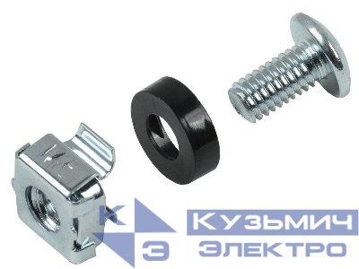 Набор винта с головкой под крестовую отвертку встраиваемая гайка для крепления на 19дюйм профиль (уп.1шт) ITK ITK-HP-28