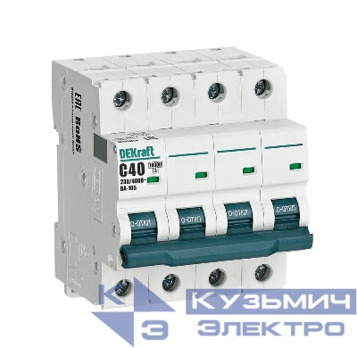 Выключатель автоматический модульный 4п C 40А 10кА ВА-105 DEKraft 13193DEK
