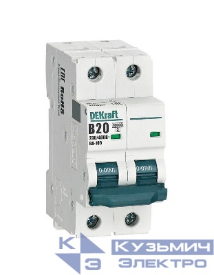 Выключатель автоматический модульный 2п B 20А 10кА ВА-105 DEKraft 13118DEK