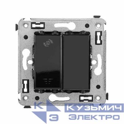 Диммер кнопочный СП Avanti "Черный квадрат" DKC 4402343