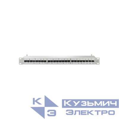 Патч-панель 19дюйм 1U CAT6A 24 порта RJ45 экранир. DKC RN6APPF241