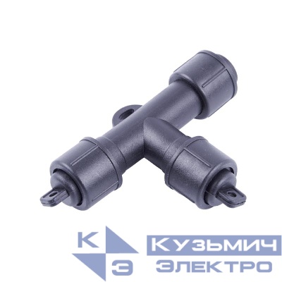 Соединитель для гирлянд F90RPO UTC-F90 Y3 BLACK Т-образ. 1 вход - 2 выхода черн. Uniel UL-00013228