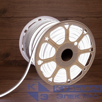 Шнур светодиодный гибкий неон LED SMD 8х16мм 120LED/м двустор. бел. (уп.100м) Neon-Night 131-095