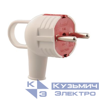 Вилка Accessories с заземл. с ручкой бел./красн. LEZARD 715-0201-602