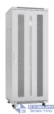 Шкаф монтажный телекоммуникационный напольн. ND-05C-32U60/80 19дюйм 32U 600х800х1610мм для распределит. и серверн. оборудования; передн. и задн. перфорир. двери ручка с замком RAL 7035 сер. Cabeus 7225c