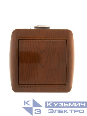 Выключатель 1-кл. ОП Nata 10А IP20 сосна LEZARD 710-0800-100