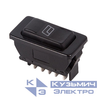 Выключатель клавишный (стеклоподъемника) 12В 20А (5с) (ON)-OFF-(ON) черн. с подсветкой (ASW-02D) Rexant 36-4420