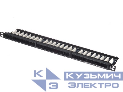 Патч-панель UTP, 19", 24 порта RJ45, cat.5е, 0,5U, Dual Type, NETKO Expert CKC