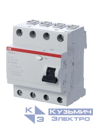 Выключатель дифференциального тока (УЗО) 4п 40А 300мА тип AC FH204AC-40/0.3 4мод. ABB 2CSF204003R3400