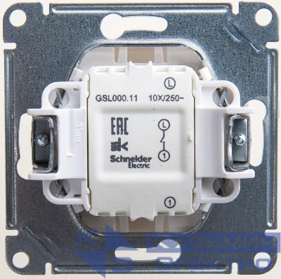 Выключатель 1-кл. СП Glossa 10А IP20 (сх. 1) 10AX механизм перламутр. SE GSL000611