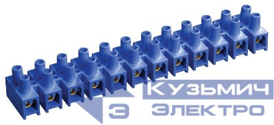 Колодка клеммная ЗВИ-60 н/г 6-16кв.мм 12 пар син. IEK UZV6-060-16