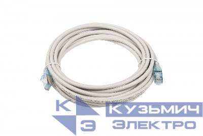 Патч-корд PC-LPM-STP-RJ45-RJ45-C6-5M-LSZH-GY F/UTP экран. кат.6 LSZH 5м сер. Hyperline 42377