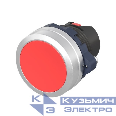 Головка кнопки плоская без фиксации алюм. кольцо красн. DKC M22P-FMRA