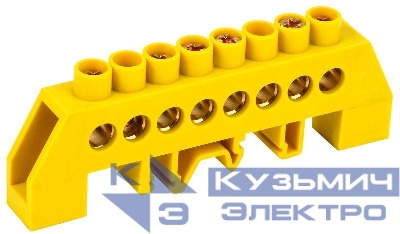 Шина PE "земля" в комб. DIN-изол. "Стойка" ШНИ-8х12-8-КС-Ж IEK YNN10-812-8DP-K05