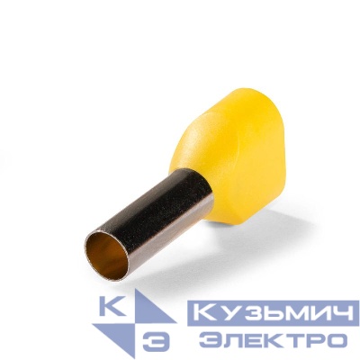 Наконечник штыревой втулочный изолированный НШВИ(2) 6.0-14 ЕВРО желт. КВТ 103249