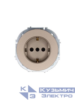 Розетка 1-м OSEN IP20 16А с защ. шторками ПБТ механизм титан LEZARD 743-3788-124B